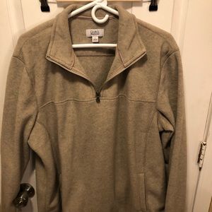 Croft and Barrow Tan Fleece Quarter-Zip Pullover